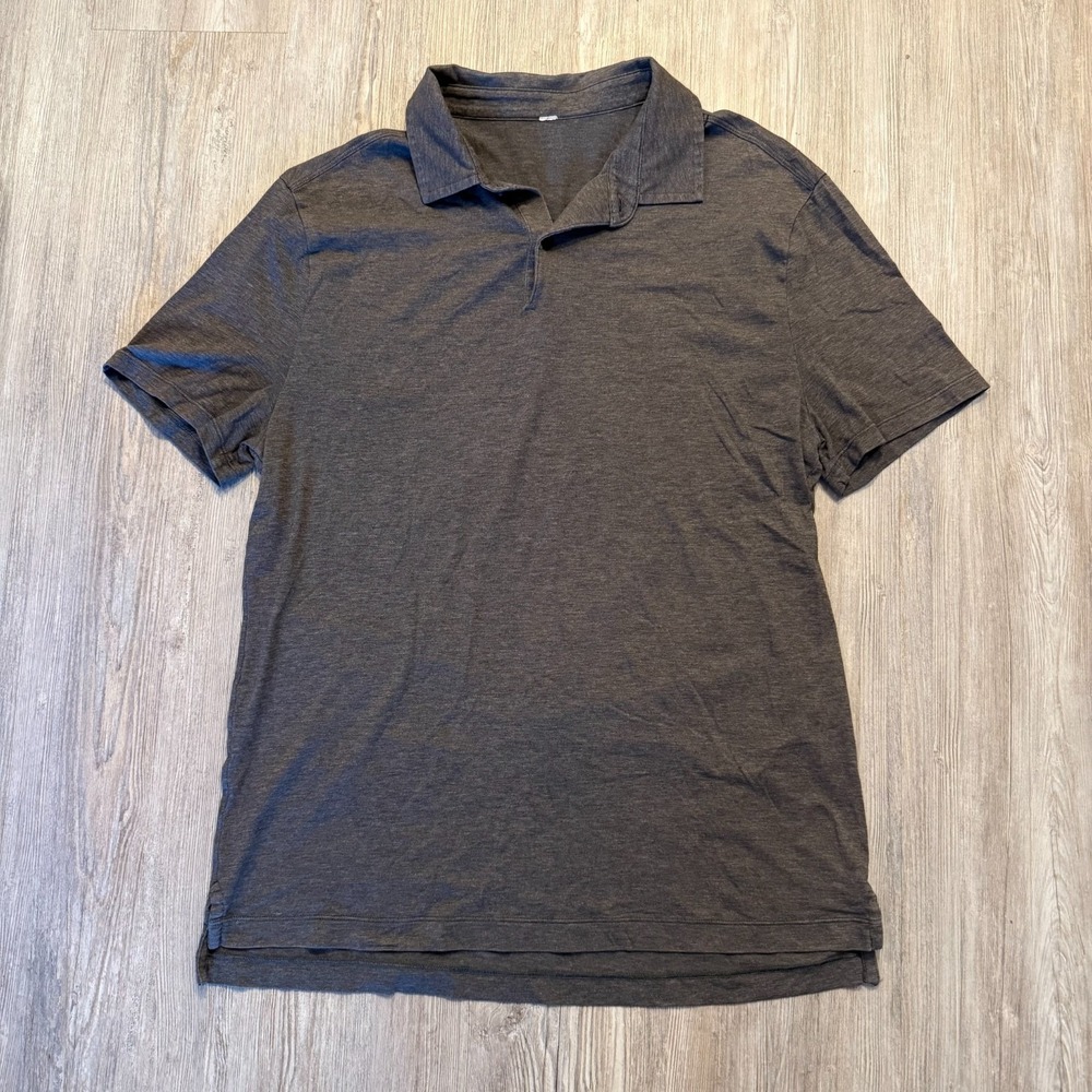 Lululemon Mens Medium Dark Gray Polo Active Shirt